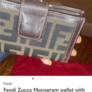 Fendi Brown and Black Zucca Monogram Wallet #60